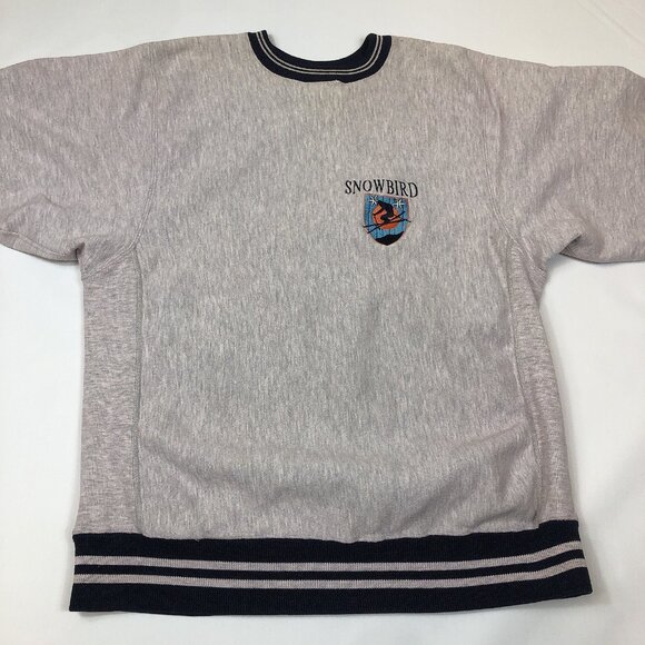 Vintage Champion Reverse Weave Snowbird Ski Resort Gray Crewneck Sweatshirt Larg - Picture 2 of 10